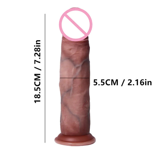 Double Layer Silicone Dildo for Manual Stimulation