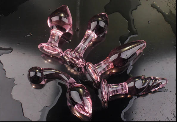Crystal Anal Plug and Glass Dildo for Couples